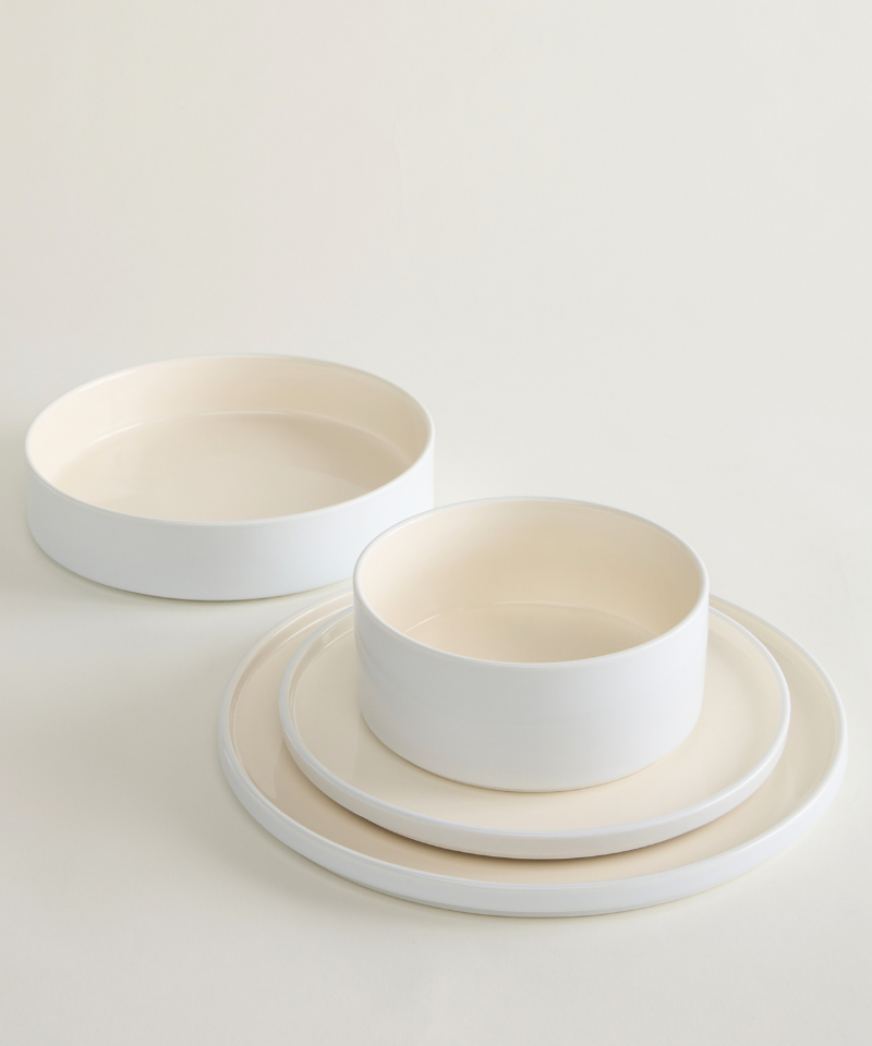 Noa Beige White 24 - teiliges Geschirrset