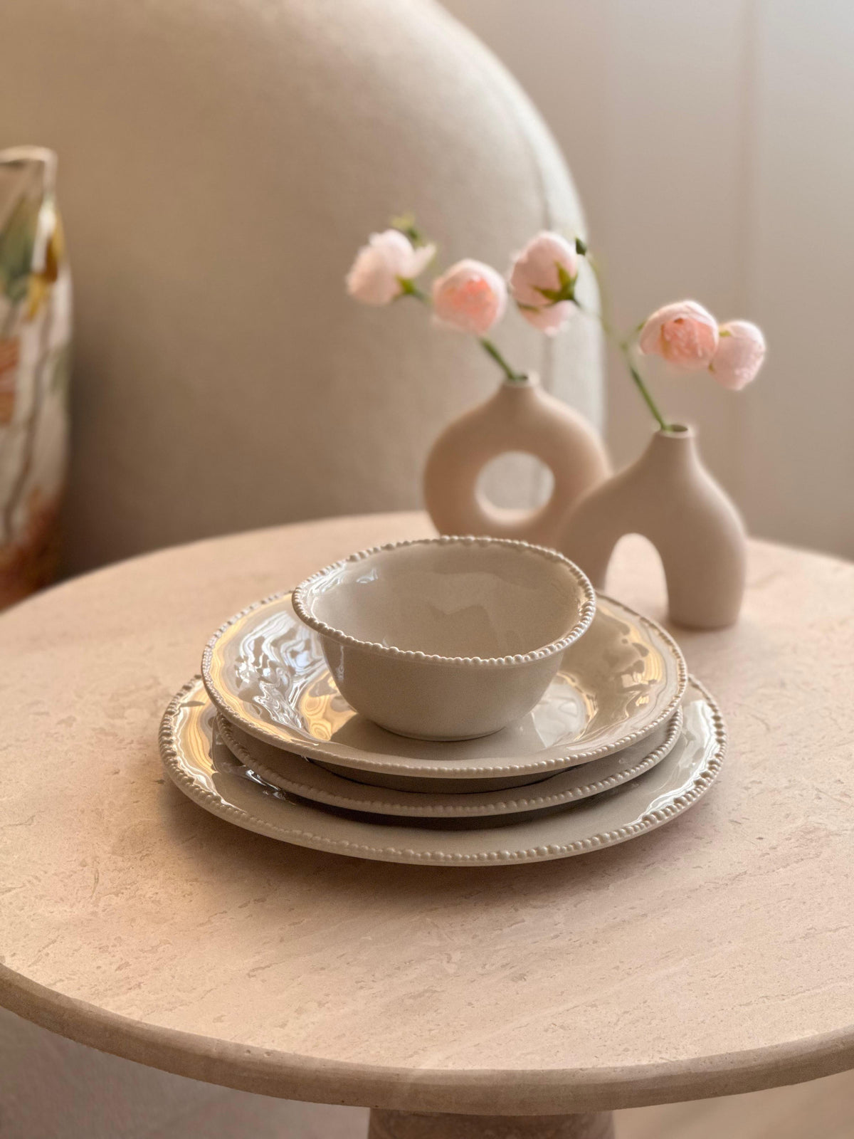 Pearl Teller-Set Beige 27-teilig