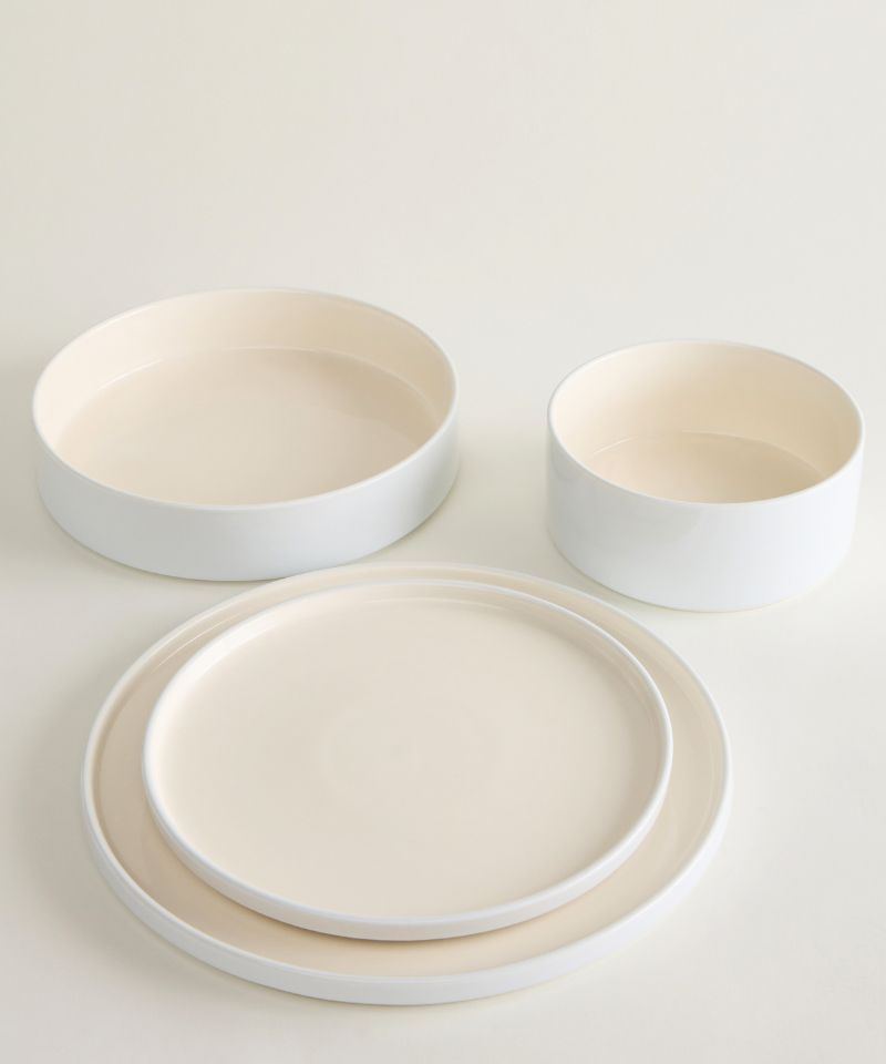 Noa Beige White 24 - teiliges Geschirrset