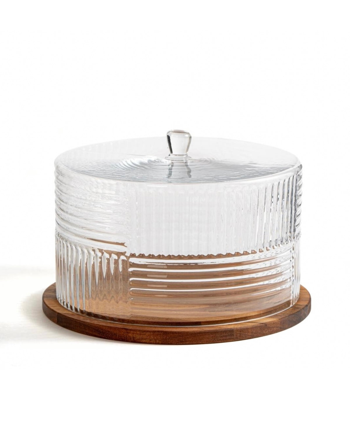 Akazienholz Patisserie Dia mit Glasdeckel