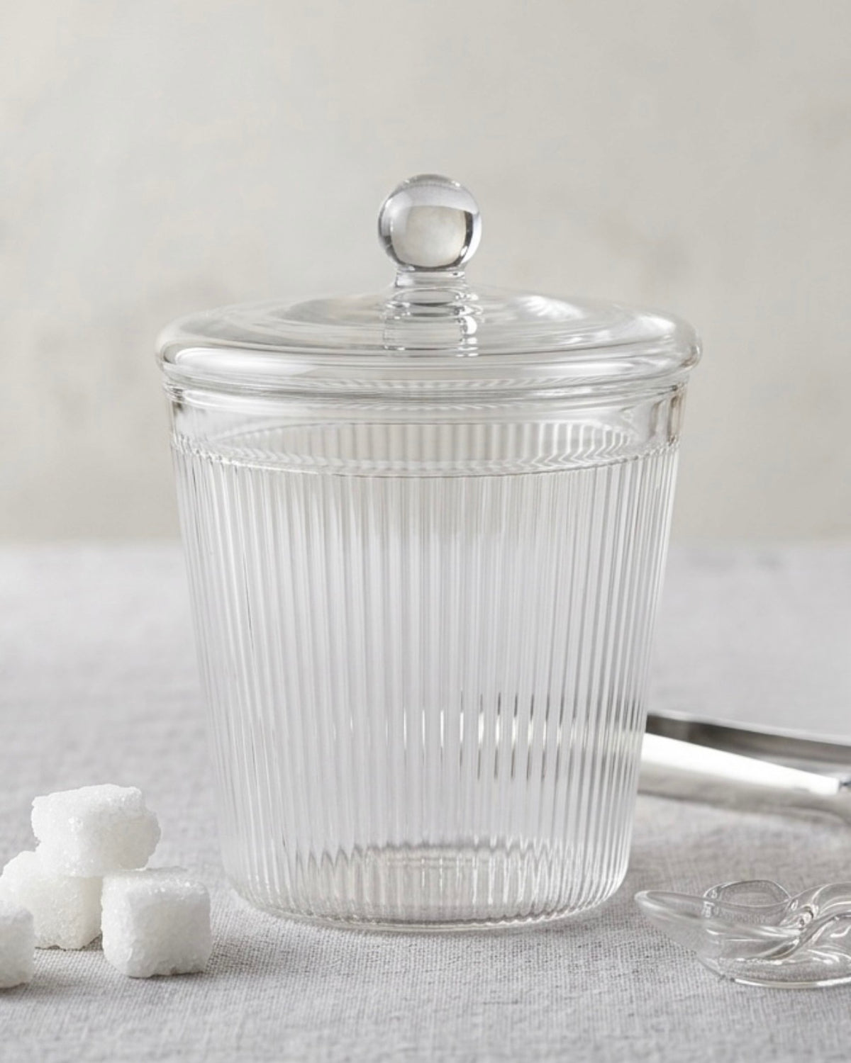 Riffle Borosilikatglas Zuckerdose
