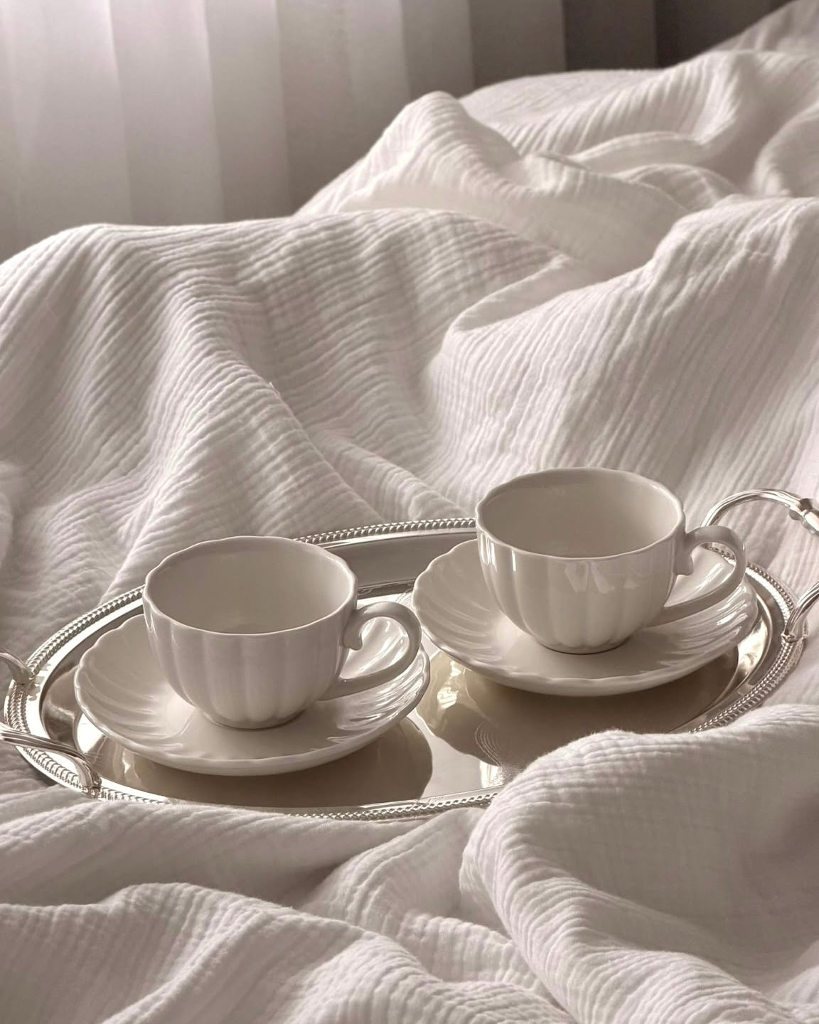 Lotus White Kaffee-Set für 6 Personen