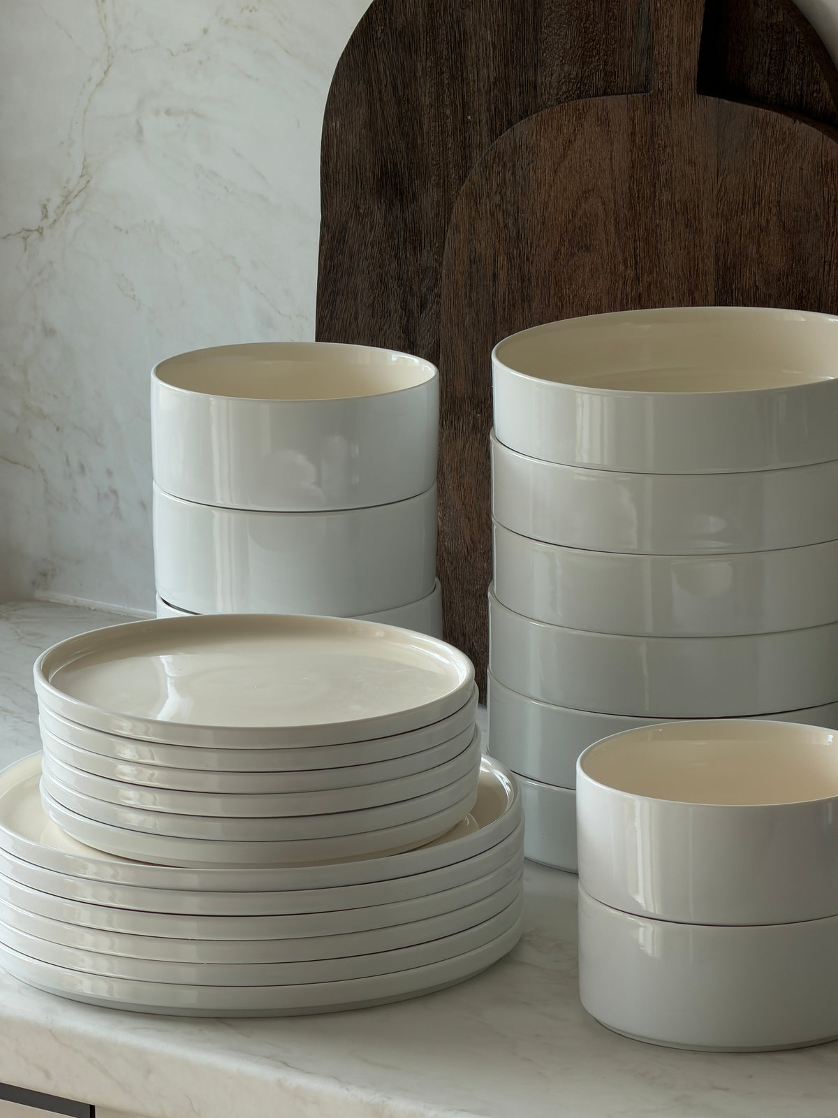 Noa Beige White 24 - teiliges Geschirrset