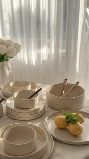 Granit Beige Teller-Set 25-teilig