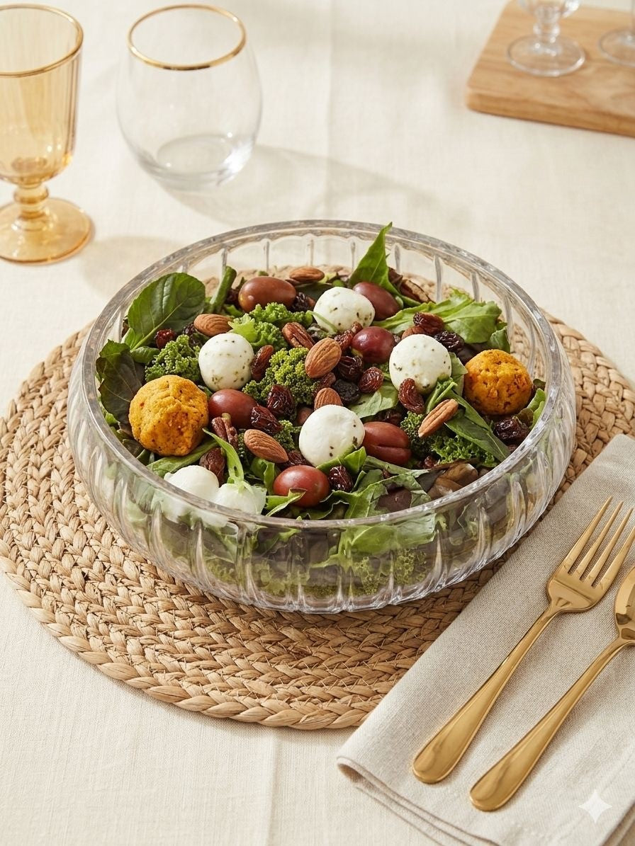 Glas Salat Bowl 24x6,5cm