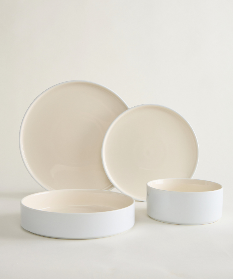 Noa Beige White 24 - teiliges Geschirrset