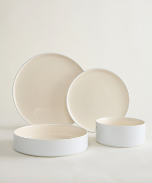 Noa Beige White 24 - teiliges Geschirrset
