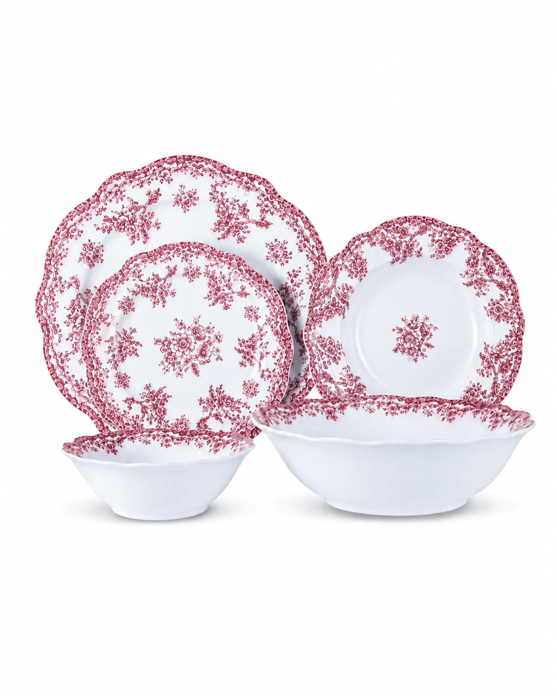 Vintage Red Teller - Set 25-Teilig
