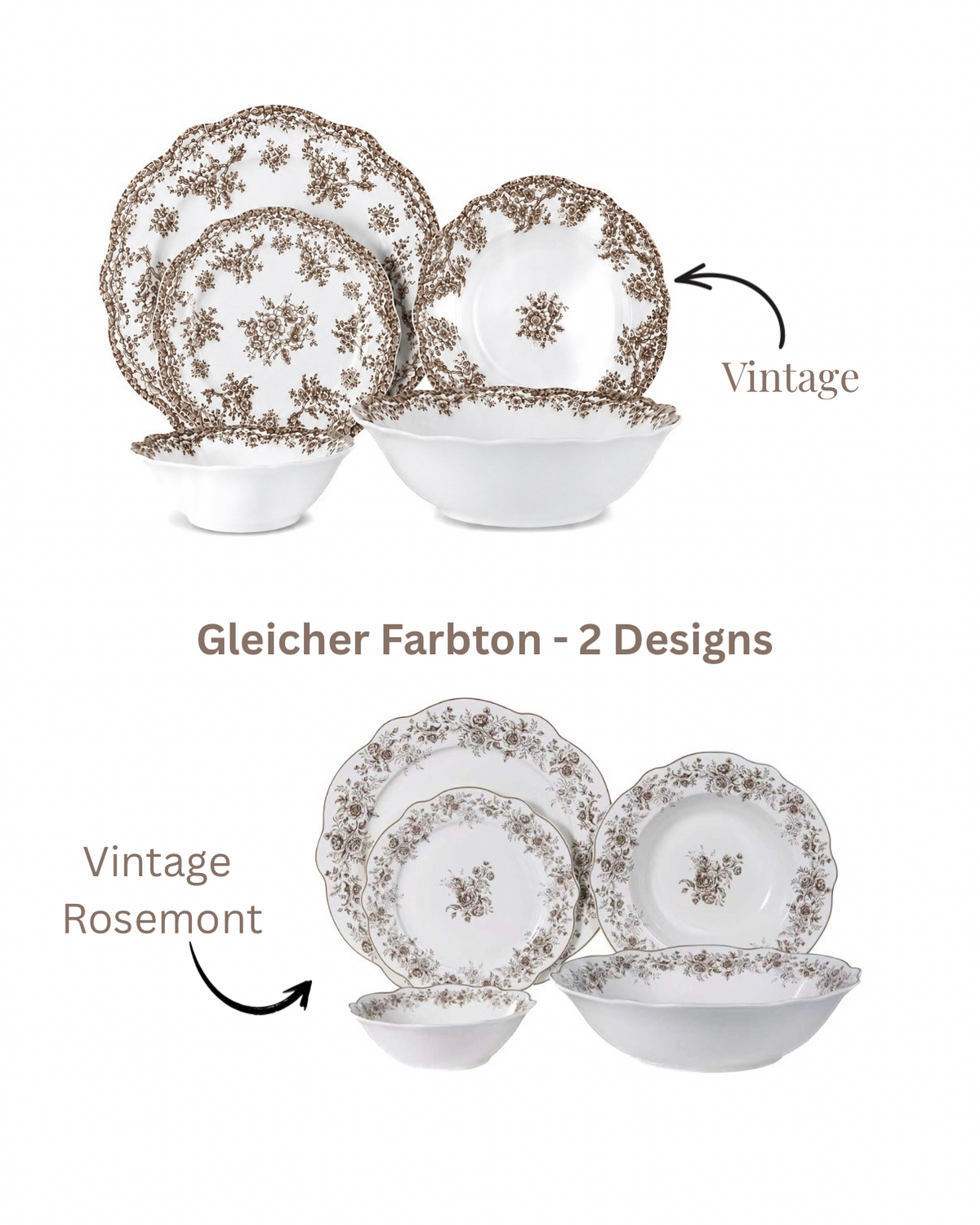 Vintage Rosemont Teller - Set 25-Teilig