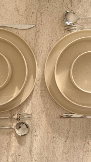 Granit Beige Teller-Set 25-teilig