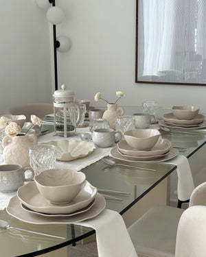 Cermico Beige Geschirr Set 27-teilig