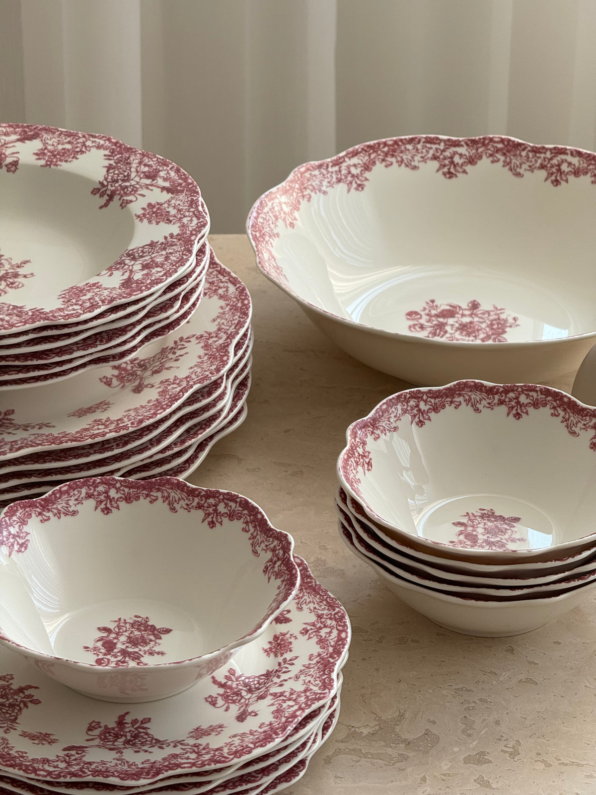 Vintage Red Teller - Set 25-Teilig