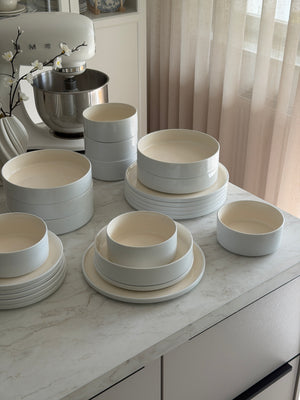 Noa Beige White 24 - teiliges Geschirrset