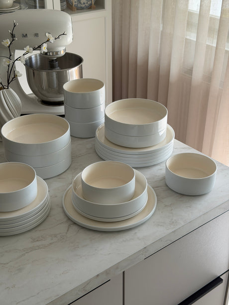 Noa Beige White 24 - teiliges Geschirrset